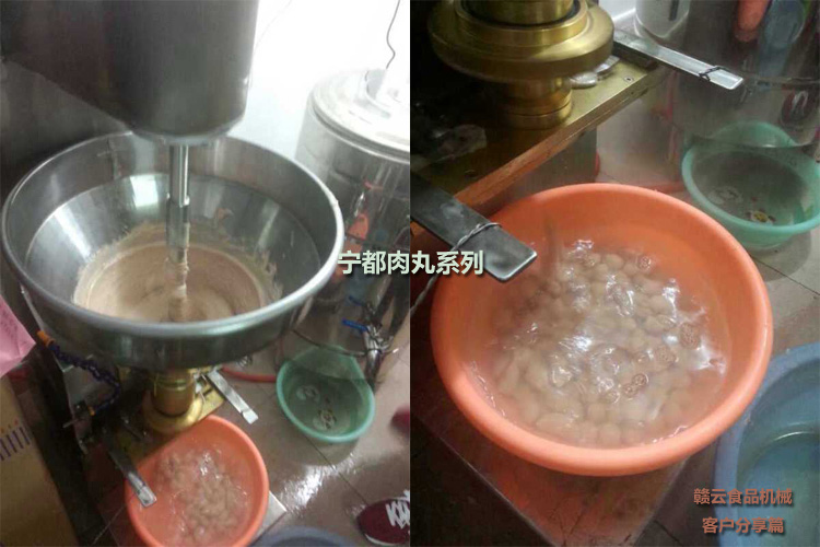 客戶購買實心肉丸成型機生產寧都肉丸