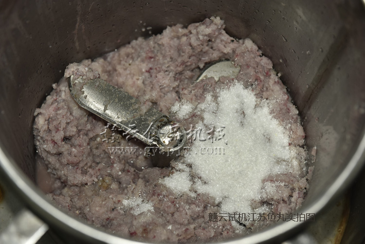 采肉機采好的魚肉放入打漿機中打漿