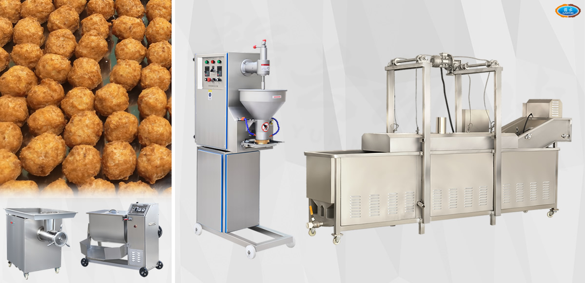 油炸獅子頭生產流水線技術解決方案設備展示 油炸獅子頭生產流水線技術解決方案設備展示